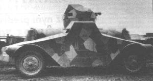Profile view of a Škoda PA-I, with a very interesting camouflage pattern